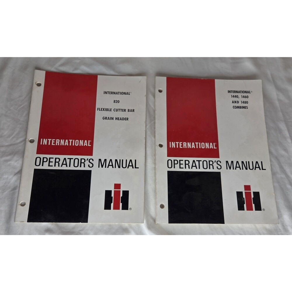 1978 International Harvester IH 1440 1460 1480 Combine & Header Operator Manuals